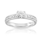 Solitaire ring gold 750 white diamond 100of carat - view 1