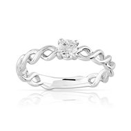 Bague solitaire or 750 blanc diamant 25/100e de carat