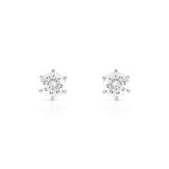 Boucles d'oreilles or 750 blanc diamant