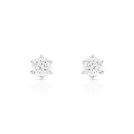 Boucles d'oreilles or 750 blanc diamant
