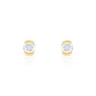 Boucles d'oreilles or 750 jaune diamant
