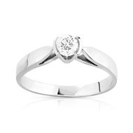 Bague solitaire or 750 blanc diamant 25/100e de carat