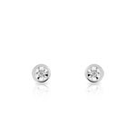 Boucles d'oreilles or 750 blanc diamants - vue 1