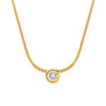 Collier or 750 jaune diamant 42 cm - vue 1