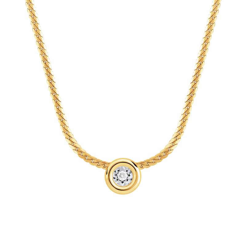 Collier or 750 jaune diamant 42 cm - vue 1