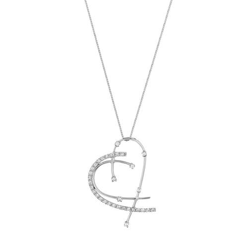 925 silver Venetian heart zirconia necklace