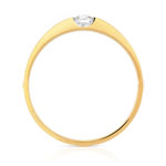 Bague solitaire or 750 jaune diamant 0,15 carat - vue 2