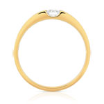 Bague solitaire or 750 jaune diamant 20/100e de carat - vue 2