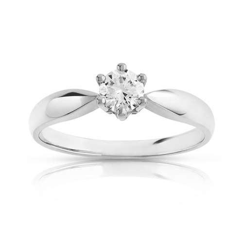 Bague solitaire platine 950 diamant 30/100e de carat