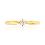 Solitaire or 750 jaune diamant 0,1 carat - vue 3
