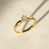Solitaire or 750 jaune diamant 0,1 carat - vue VD1