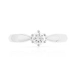 Solitaire or 750 blanc diamant 0,3 carat - vue 3