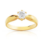 Bague solitaire or 750 jaune diamant 50/100e de carat - vue 1