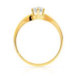 Bague solitaire or 750 jaune diamant 50/100e de carat - vue 2