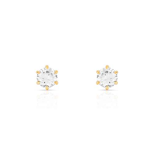 750 goud gele diamanten oorbellen