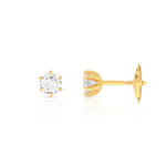 Earrings gold 750 yellow diamond - view D1