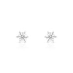 Boucles d'oreilles or 750 blanc diamant - vue 1