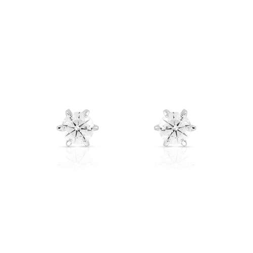 Boucles d'oreilles or 750 blanc diamant