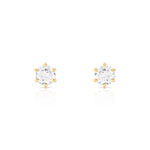 18K yellow gold diamond earrings - view 1