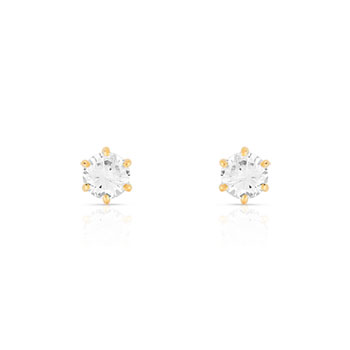 Boucles d'oreilles or 750 jaune diamant