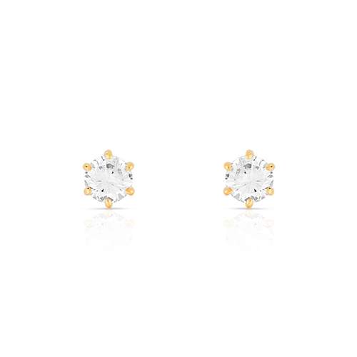 750 goud gele diamanten oorbellen