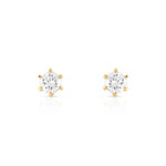 Boucles d'oreilles or 750 jaune diamant - vue 1