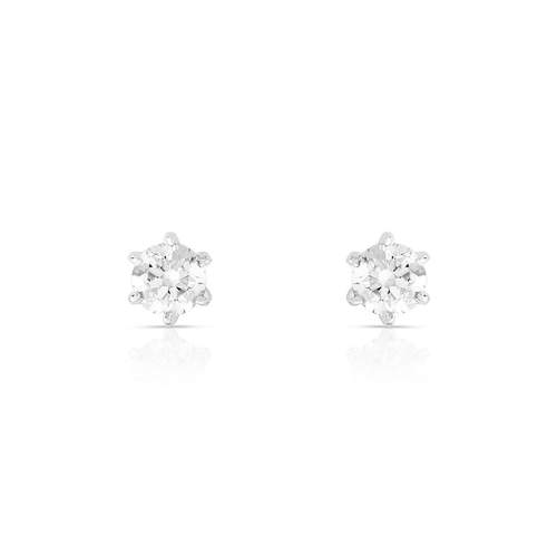 Boucles d'oreilles or 750 blanc diamant
