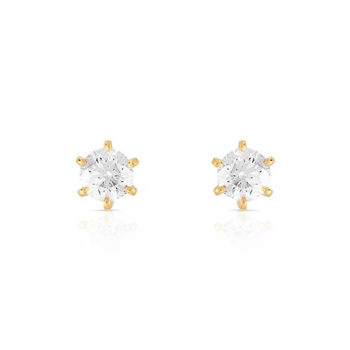 Boucles d'oreilles or 750 jaune diamant