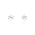 Boucles d'oreilles or 750 blanc diamant - vue 1