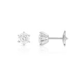 Boucles d'oreilles or 750 blanc diamant - vue D1