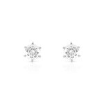 Boucles d'oreilles or 750 blanc diamant - vue 1
