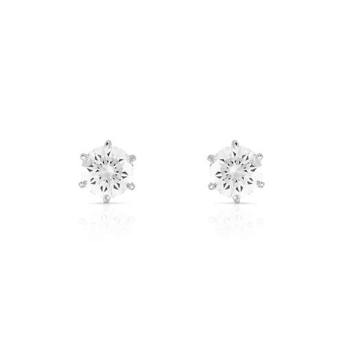 Boucles d'oreilles or 750 blanc diamant