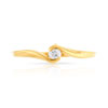 Solitaire gold ring 750 yellow diamond 100of carat - view 3
