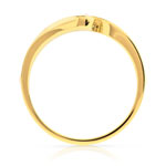 Bague solitaire or 750 jaune diamant 15/100e de carat - vue 2