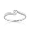 Bague solitaire or 750 blanc diamant 15/100e de carat - vue V1