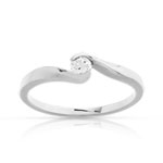Bague solitaire or 750 blanc diamant 15/100e de carat - vue 1