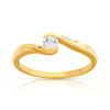 Bague solitaire or 750 jaune diamant 20/100e de carat - vue V1