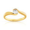 Bague solitaire or 750 jaune diamant 30/100e de carat - vue V1