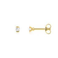 Boucles d'oreilles or 750 jaune diamant
