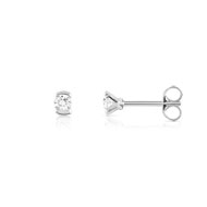 Boucles d'oreilles or 750 blanc diamant
