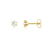 Boucles d'oreilles or 750 jaune diamant - vue 1