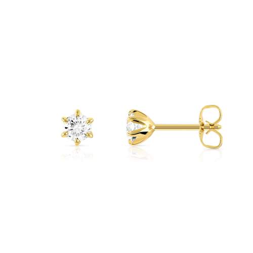 Boucles d'oreilles or 750 jaune diamant