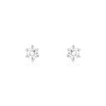 Boucles d'oreilles or 750 blanc diamants - vue D1