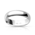 Alliance argent 925 anneau demi-jonc - vue 1