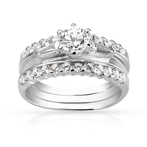 3 bagues argent 925 zirconias