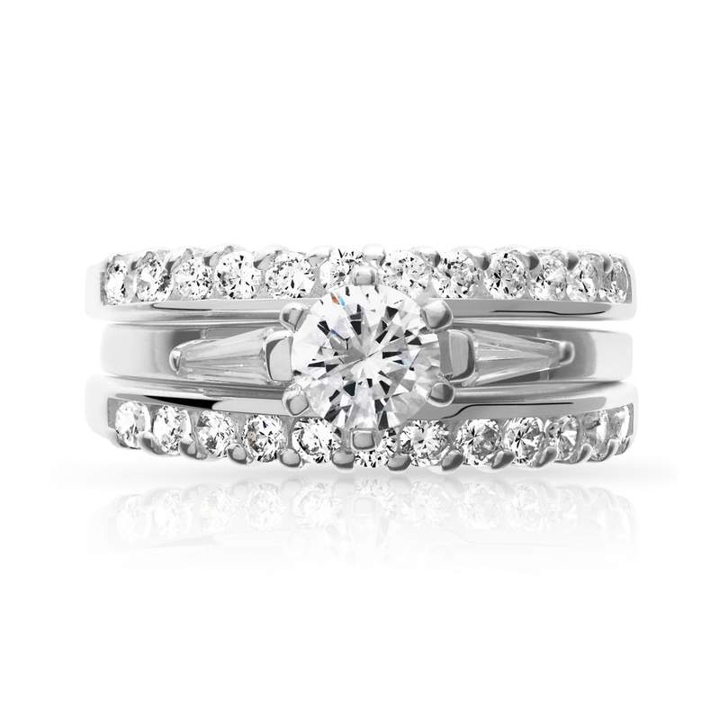 3 bagues argent 925 zirconias - vue 3