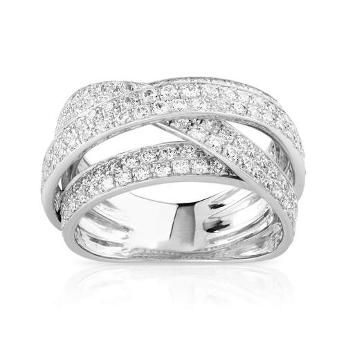 Bague or 750 blanc diamant 1,70 carat