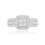 Ring gold 750 white diamond - view 3