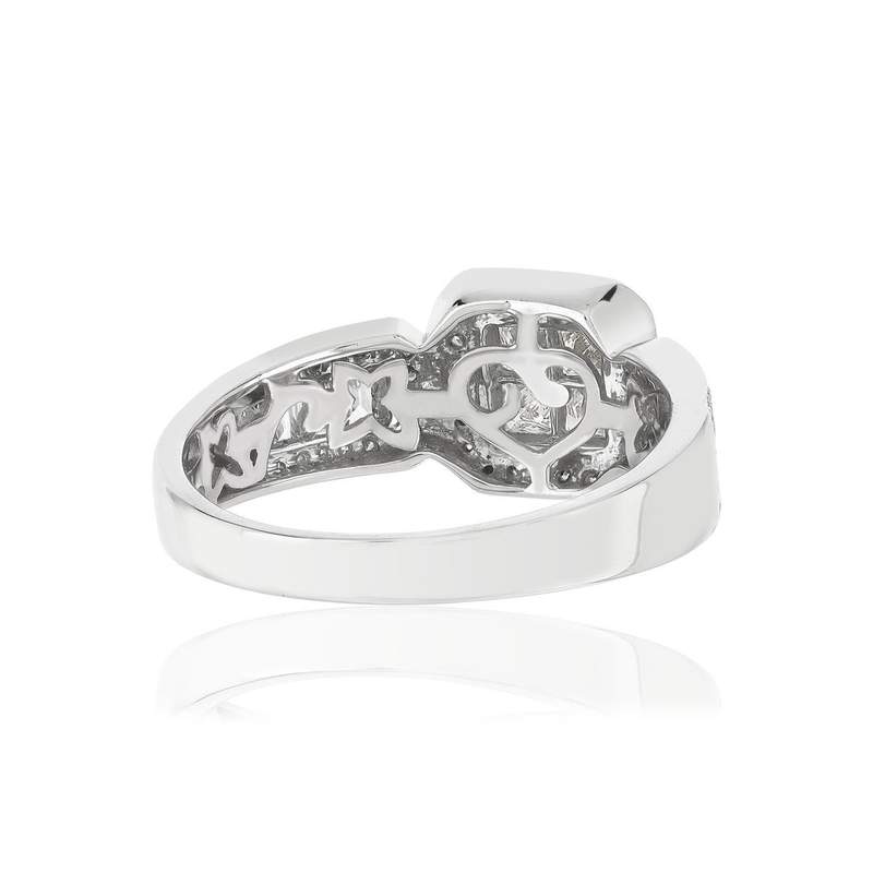 Bague or 750 blanc diamant - vue 4