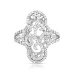 Bague or 750 blanc diamant - vue 3